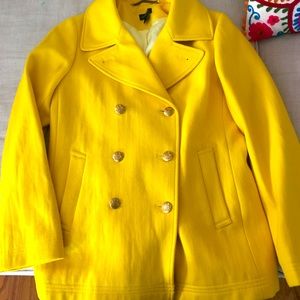 J Crew yellow peacoat